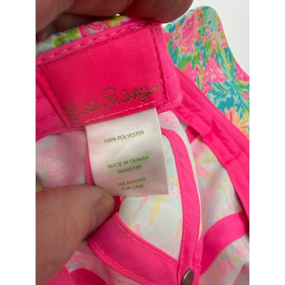 Lilly Pulitzer Womens Tropical Sun Floral Print Baseball Cap Hat Pink Multi - Picture 6 of 7